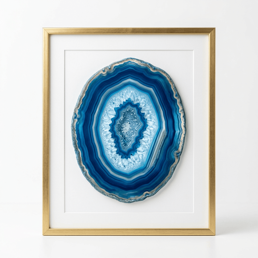 Agate Slice Wall Art - Azure Collection