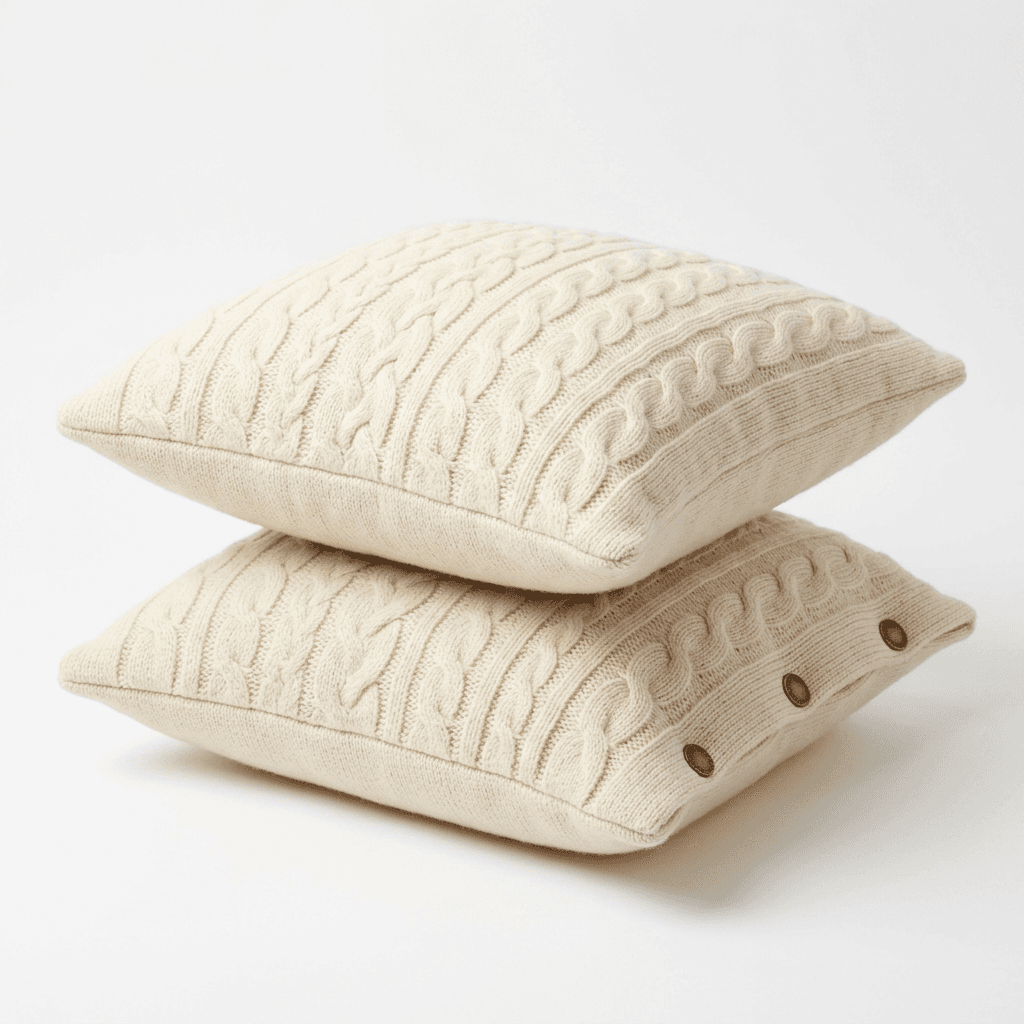 Mongolian Cashmere Pillow Set - Ivory