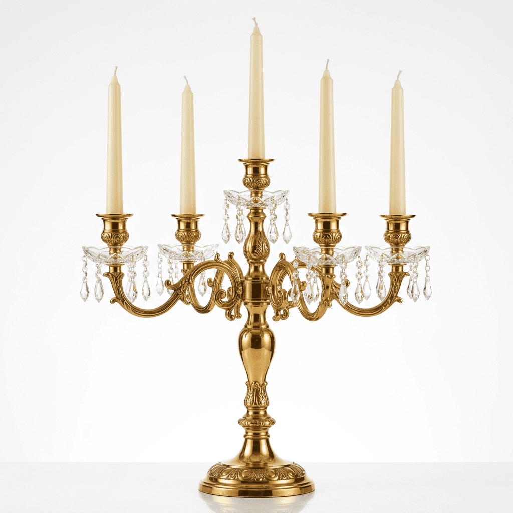 Crystal & Brass Candelabra