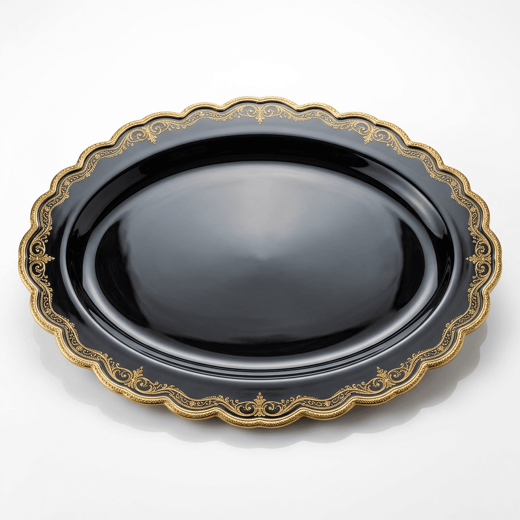 Obsidian & Gold Serving Platter