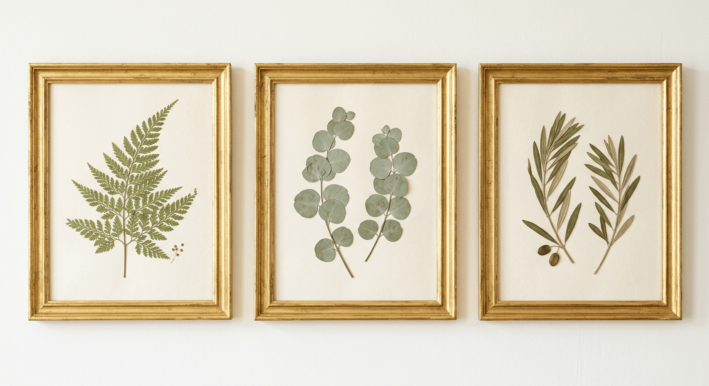 Botanical Pressed Flower Triptych