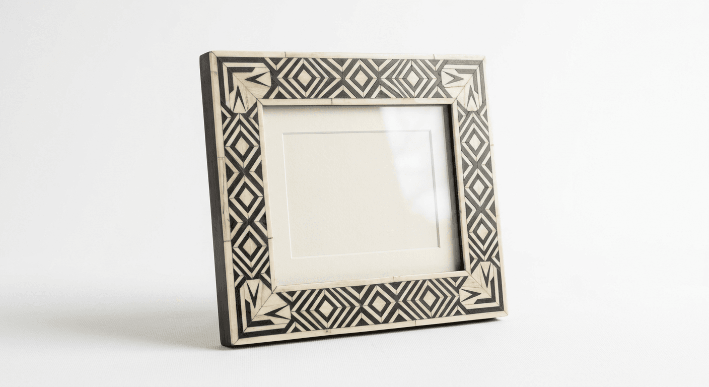 Ivory Bone Inlay Photo Frame