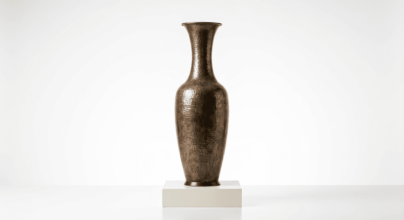 Hammered Copper Floor Vase
